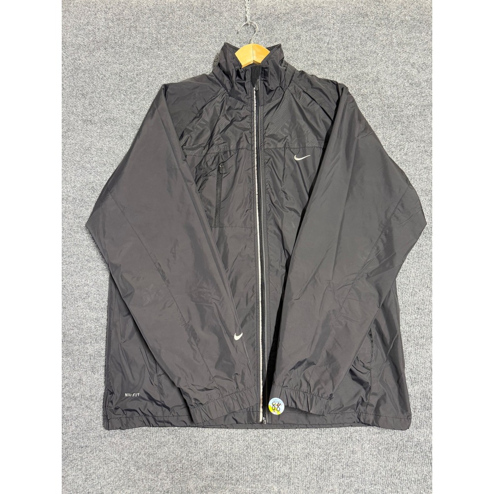 Vintage Nike Y2K windbreaker men's full zip jacket black color size XXXXL.